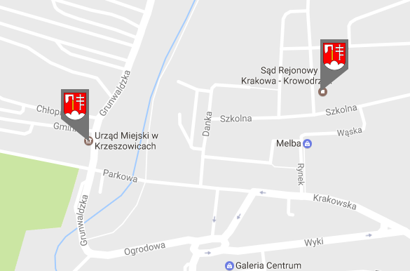 lokalizacja Gminy w Krzeszowicach na mapie Google